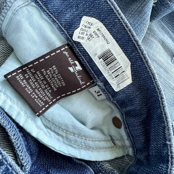 7 for all Mankind Roxanna Low Rise Distressed Jeans sz 31 Made in the USA - Picture 4 of 5